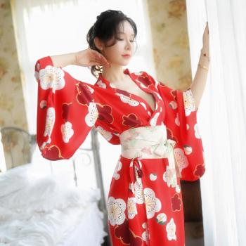 日式少女长款羽织和服套装 浪漫樱花 性感深V