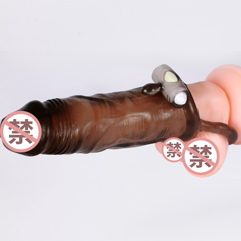取悦黑武士震动水晶套 逼真质感 持久增粗